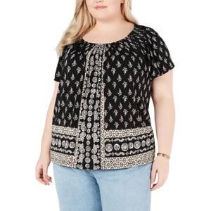 NWT Style & Co. Plus 3x Pleated Pleat Blouse Shirt